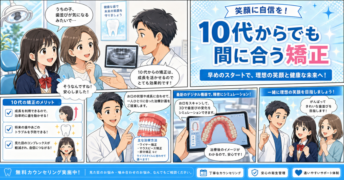 子供の矯正は開始時期が遅いと手遅れ？10代で始めるメリット