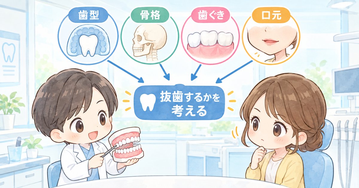 抜歯が必要かどうかは、どの条件で判断する?